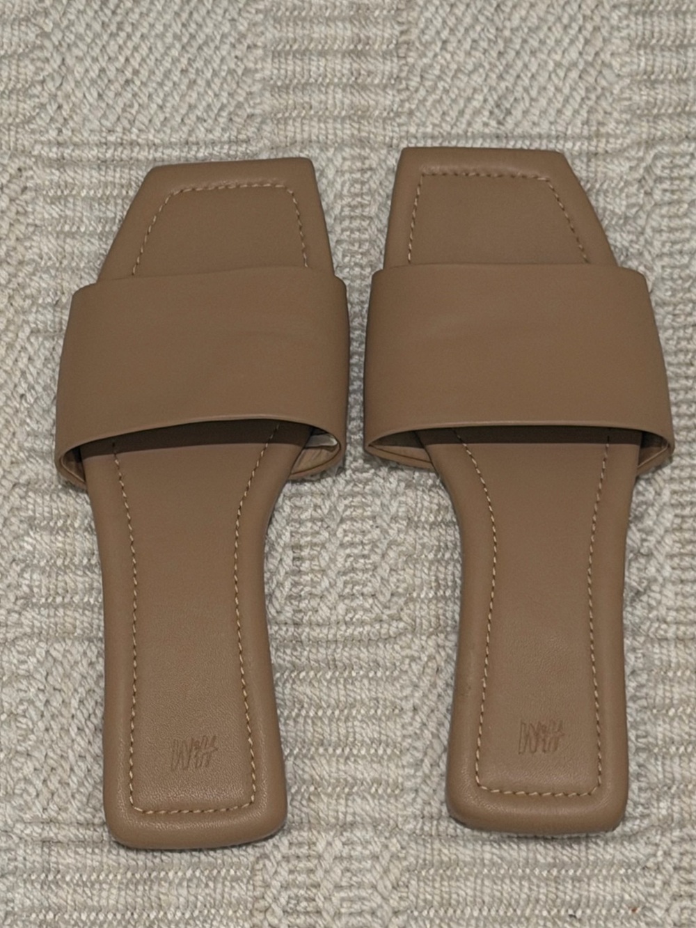 H&M Tan Square-Toe Slide Sandals